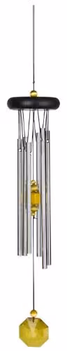 Woodstock Chimes Hanging Wind Chime in Black and Silver, W/D/H: 7.62 x 7.62 x 43.82 cm