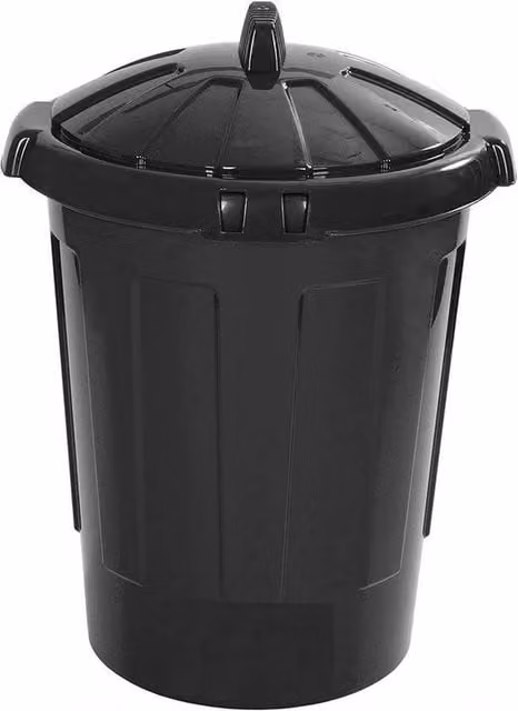 FLAVORA 80 Litre Extra Large Plastic Dustbin with Flip Lid in Black