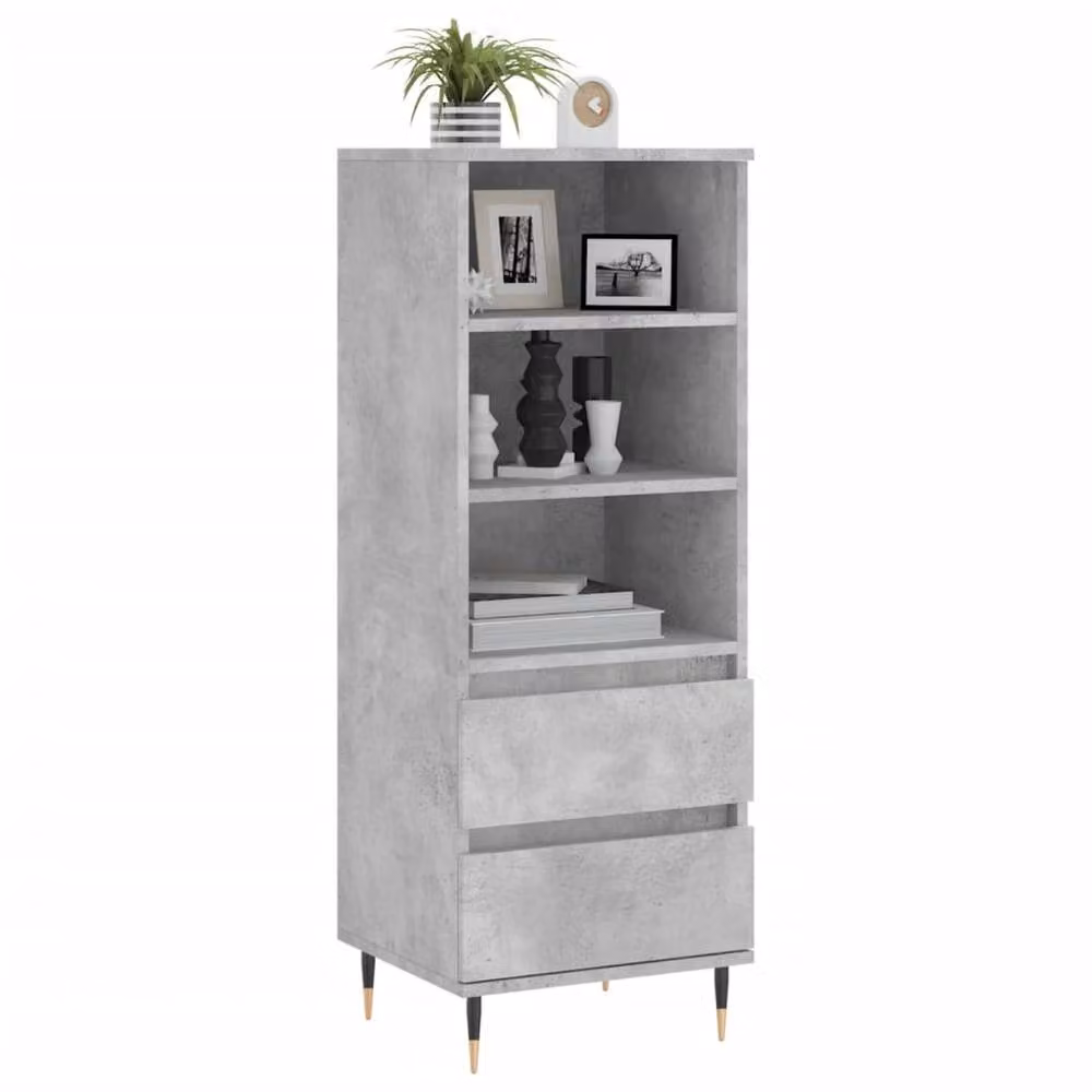 Berkfield Home Industrial Highboard in Concrete Grey, W/D/H: 40 x 36 x 110 cm – 3