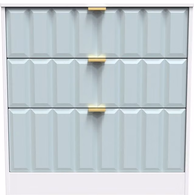 Ready Assembled 2 U Seattle 3 Drawer Deep Chest in Duck Egg Blue