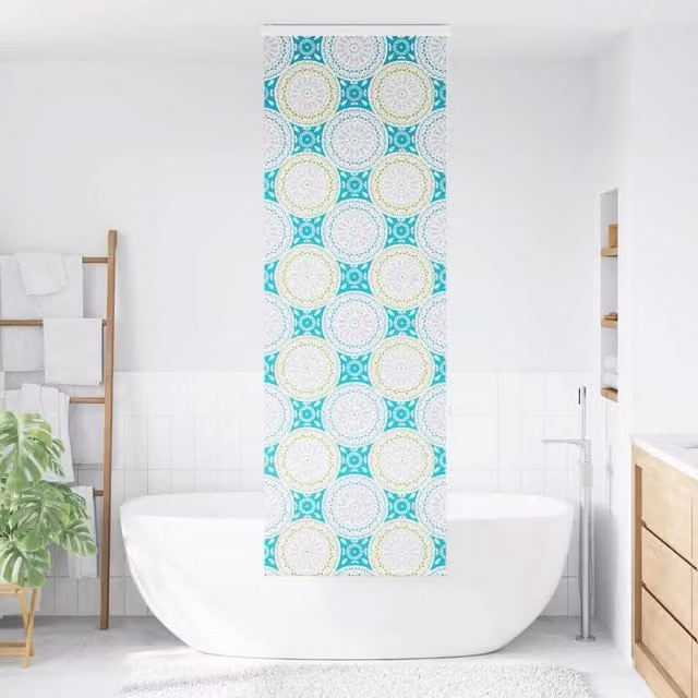 Berkfield Home Graphic Opaque Shower Roller Blind with Cassette, Multicolour, W: 70 cm, H: 240 cm