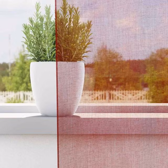 Berkfield Home Wine Red Transparent Voile Fabric Curtains with Rod Pockets, 2 Pack, W: 140 cm, H: 225 cm