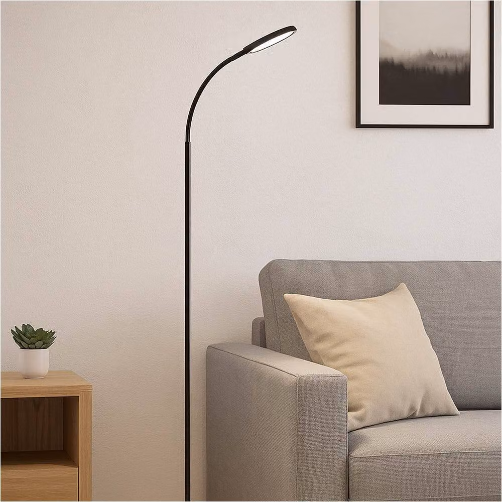 Loops Modern Black LED Arc Floor Lamp with Bulb Included – 2