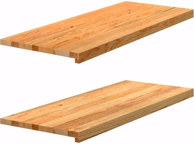 Berkfield Home Solid Oak Wood Window Sills, 2 Pack, Brown, W: 100 cm, D: 40 cm, H: 2 cm – 1