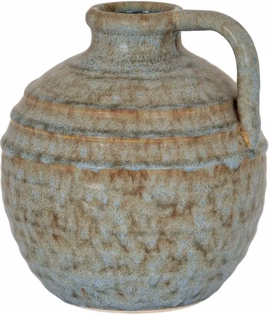 Hill Interiors Capella Ceramic Jug Vase in Grey and Yellow