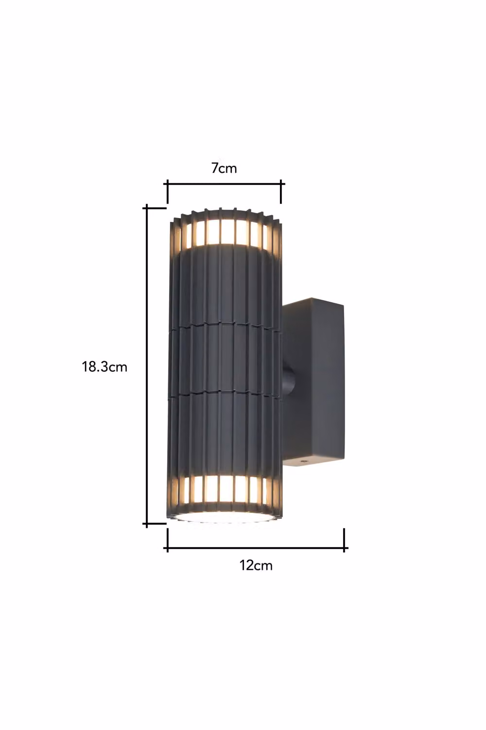 BHS Lighting Zeb Modern Up & Down Outdoor Wall Light in Grey – 4