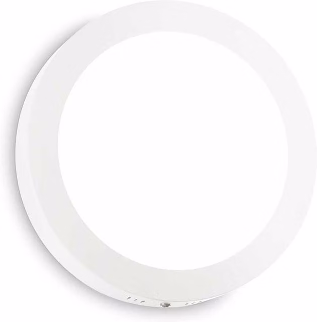 Ideal Lux Modern Round LED Semi Flush Ceiling Light in White, Diameter: 22.5 cm