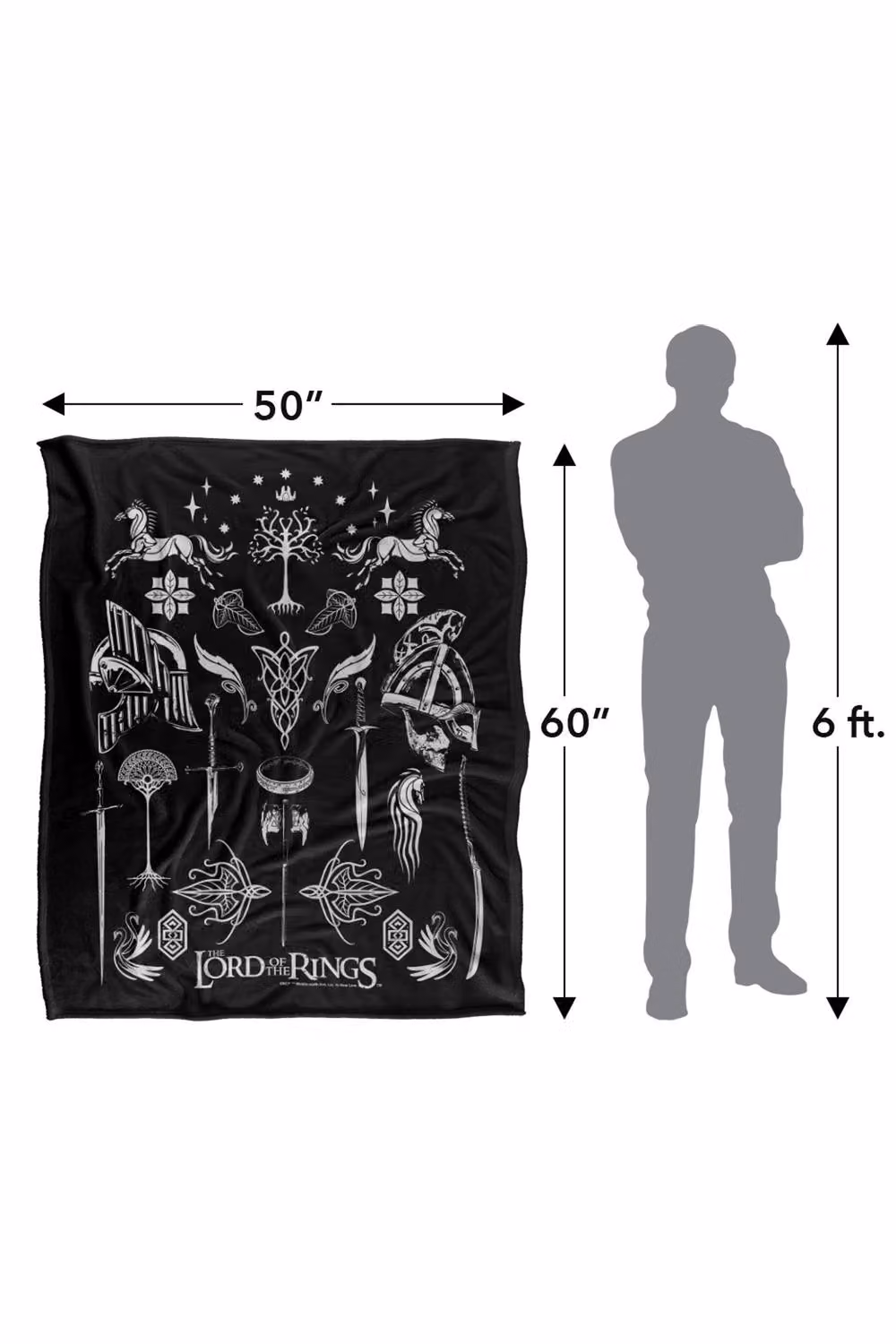 Warner Bros. Lord of the Rings Icons Silky Touch Super Soft Fleece Throw Blanket, Multicolour – 8
