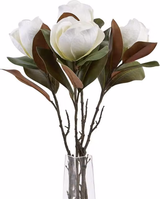 Lemon Pavilion White Plastic Magnolia Stem, H78 cm