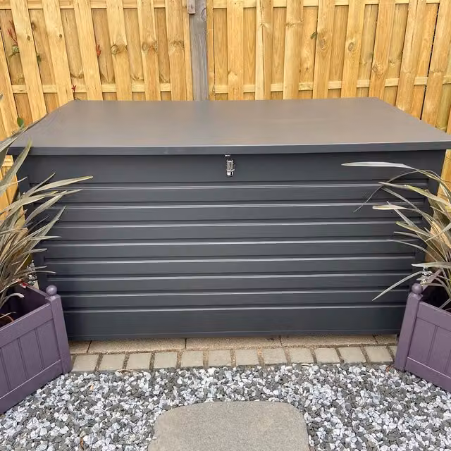 Robert Charles Sumo Large Aluminium Garden Storage Box with Cushion in Grey