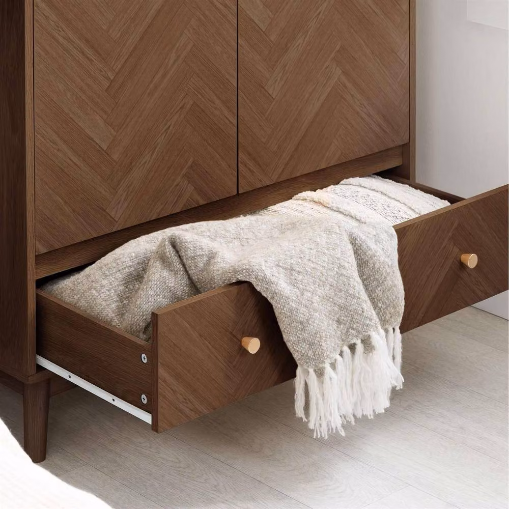 Birlea Herringford Walnut 2 Door 1 Drawer Wardrobe in Brown – 2