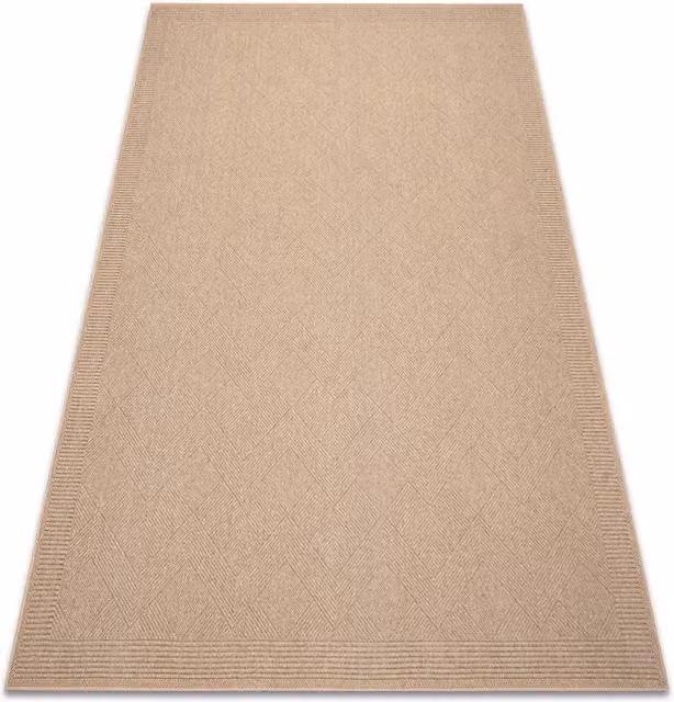 RugsX Villa Beige Wool Flat Weave Rectangular Rug, W: 80 cm, L: 150 cm – 1