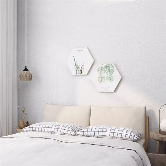VOGREX Self Adhesive Thermal Insulation Linen Wall Sticker, White, 10m Roll
