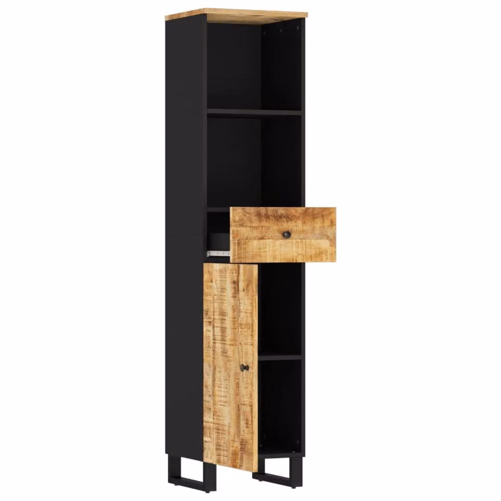 Berkfield Home Brown Mango Wood Bathroom Cabinet, W/D/H: 38 x 33 x 160 cm – 3