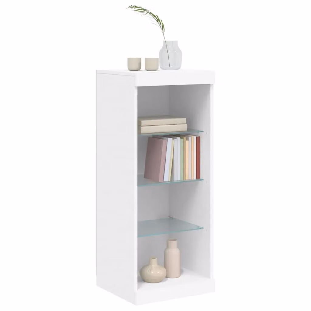 Berkfield Home Modern White Wall Mounted Sideboard with Integrated LED Lighting W/D/H: 41 x 37 x 100 cm – 3