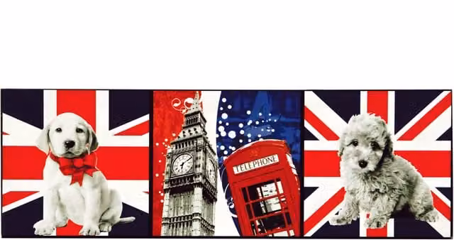 Orsina London Icons Multicolour Abstract Canvas Wall Art Illustration