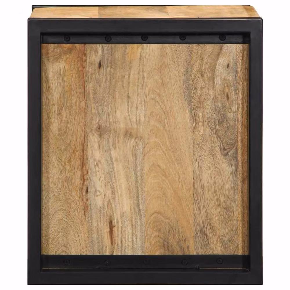 Berkfield Home Beautiful Set of 2 Rustic Mango Wood Bedside Cabinets, Brown, W/D/H: 40 x 35 x 40 cm – 4