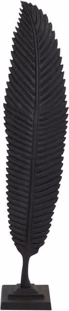 KDMK Modern Black Cast Leaf Freestanding Ornament