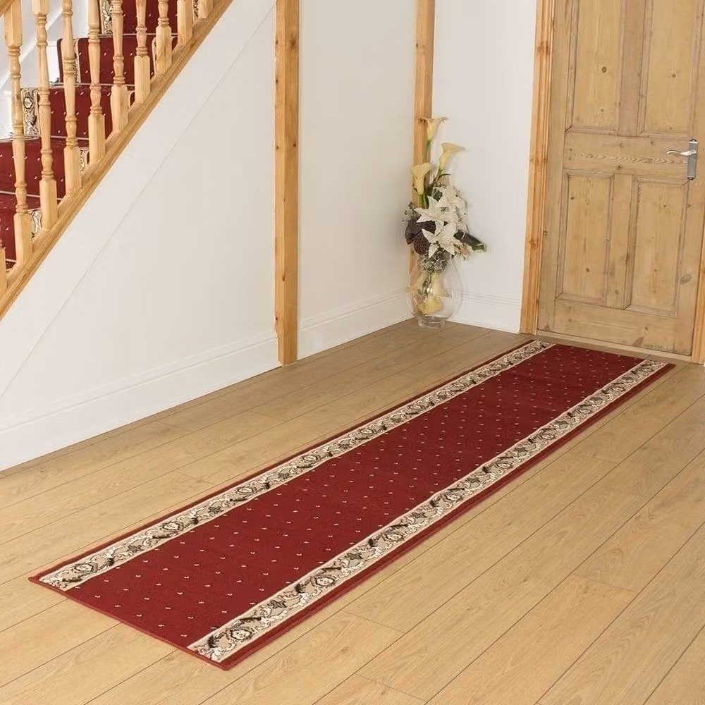 runrug Pin Dot Hallway Carpet Runner Rug in Red, W: 60 cm, L: 360 cm – 5