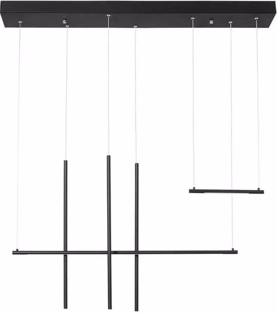 Netlighting Elettra Bar Pendant Light in Sandy Black Aluminium with 35W LED, 2450Lm and 3000K Warm White Light