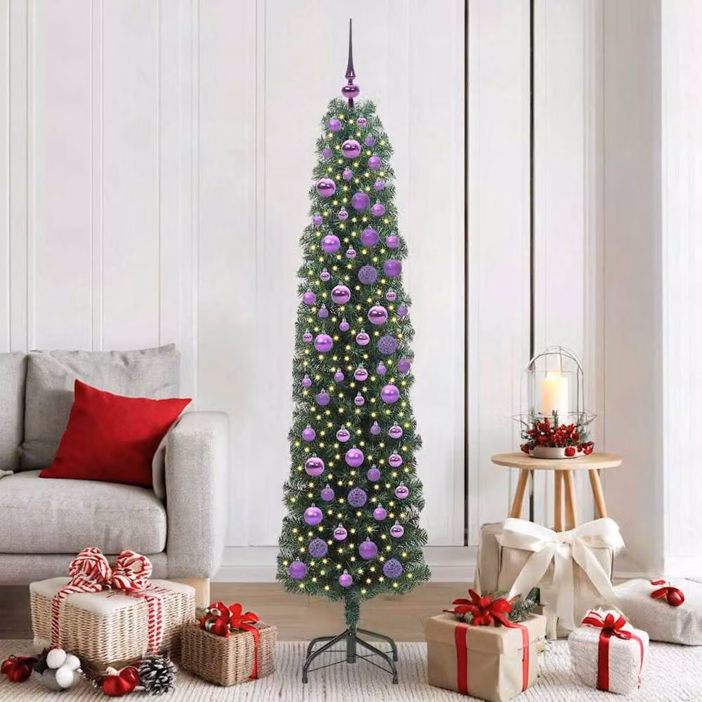 Berkfield Home Artificial Christmas Tree with 300 LEDs and Stand, Green, H 180 cm x W 48 cm x D 48 cm – 2