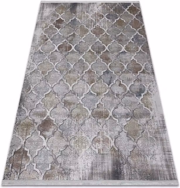 RugsX Luce Moroccan Grey Modern Rug W: 134 cm, D: 190 cm