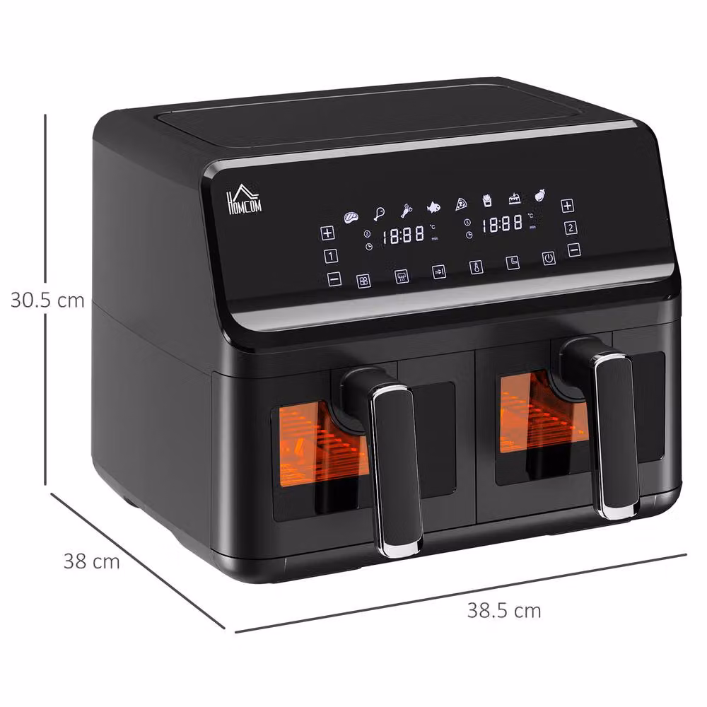 Rolipo 8L Dual Basket Air Fryer with Viewing Window and Digital Display, 2500W, Black – 3