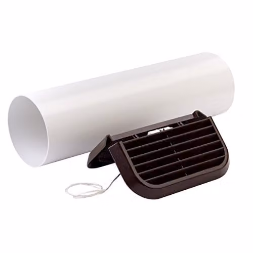 Xpelair Simply Silent Square Contour Wall Kit Grille in Brown with 300mm Tube
