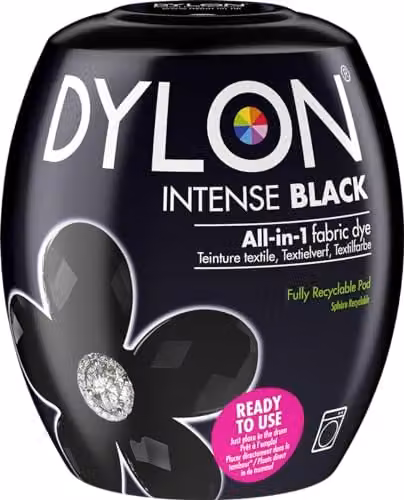Dylon Fabric Dye Pods for Clothes and Soft Furnishings, Intense Black, 350g
