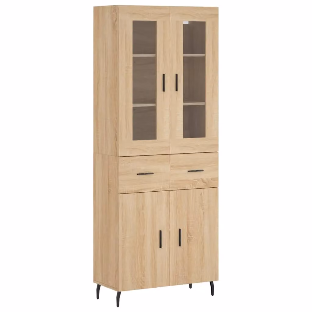 Berkfield Home Sonoma Oak Highboard in Brown, W/D/H: 69.5 x 34 x 180 cm – 2