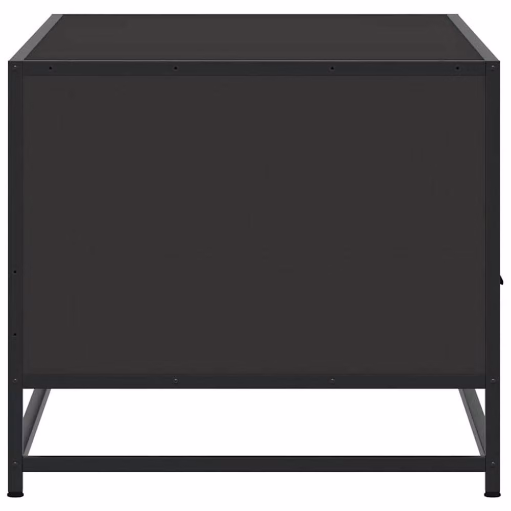 Berkfield Home Modern Black Coffee Table with Metal Sled Base, W/D/H: 100 x 50 x 45 cm – 4