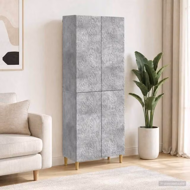 Berkfield Home Modern 2-Piece Cabinet Set in Concrete Grey Matt Engineered Wood – 1