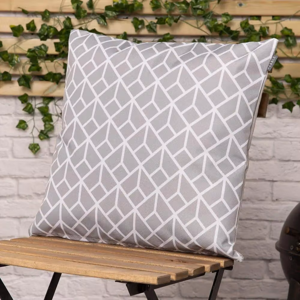 Icon Set of 2 Waterproof Indoor and Outdoor Square Cushions in Slate Grey, W/D/H: 43 x 43 x 43 cm – 2