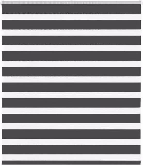 Berkfield Home Black Zebra Day and Night Blind, Polyester Fabric, W: 130 cm, H: 100 cm
