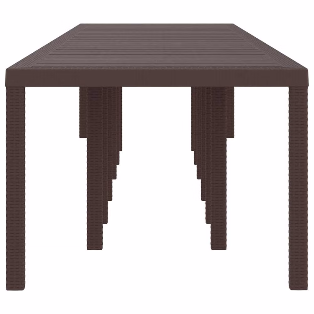 Berkfield Home Brown Poly Rattan Garden Table, W: 400 cm, D: 100 cm, H: 73 cm – 4