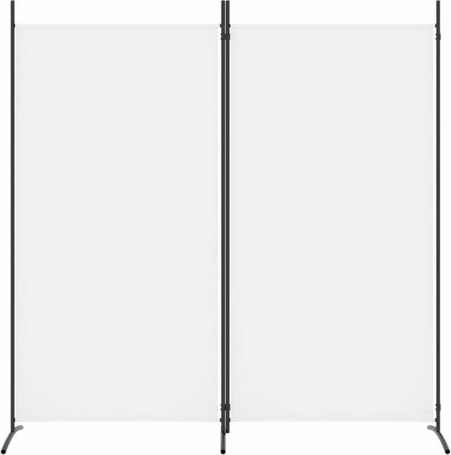 Berkfield Home 2-Panel Minimalist Room Divider in White, W/H: 180 x 175 cm
