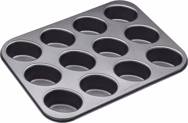 MasterClass Non-Stick 12 Hole Friand Cake Tray, Black, W: 35.5 cm, D: 26.5 cm – 2