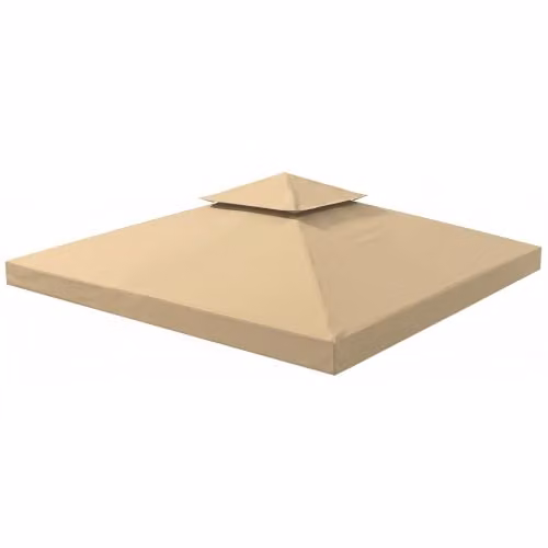 Outsunny 2 Tier Garden Gazebo Replacement Canopy Roof Cover, Beige, W x D: 300 x 300 cm – 1
