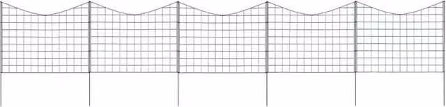 Berkfield Home Lower Arch Garden Fence Set, Green Powder-Coated Steel, W: 77.5 cm, H: 64 cm