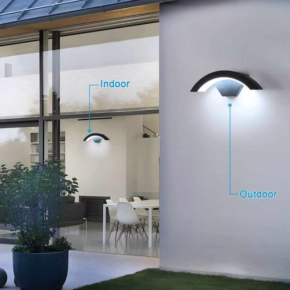 Goeco Modern LED Wall Light, 24W IP65 Waterproof Outdoor Lamp in Black – 10