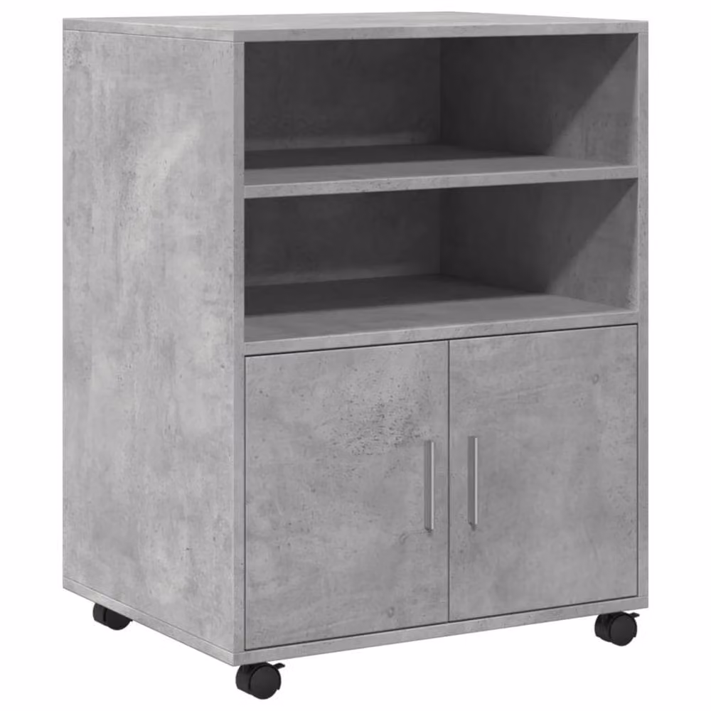 Berkfield Home Rolling Cabinet in Concrete Grey, W/D/H: 60 x 48 x 81 cm – 3