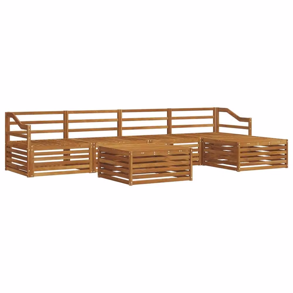 Berkfield Home 6 Piece Outdoor Sofa Set in Brown Solid Acacia Wood – 2