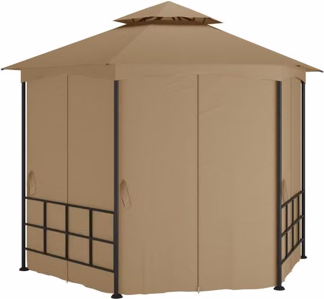 Berkfield Home Gazebo with Sidewalls, Beige, W: 310 cm, D: 270 cm, H: 270 cm – 1