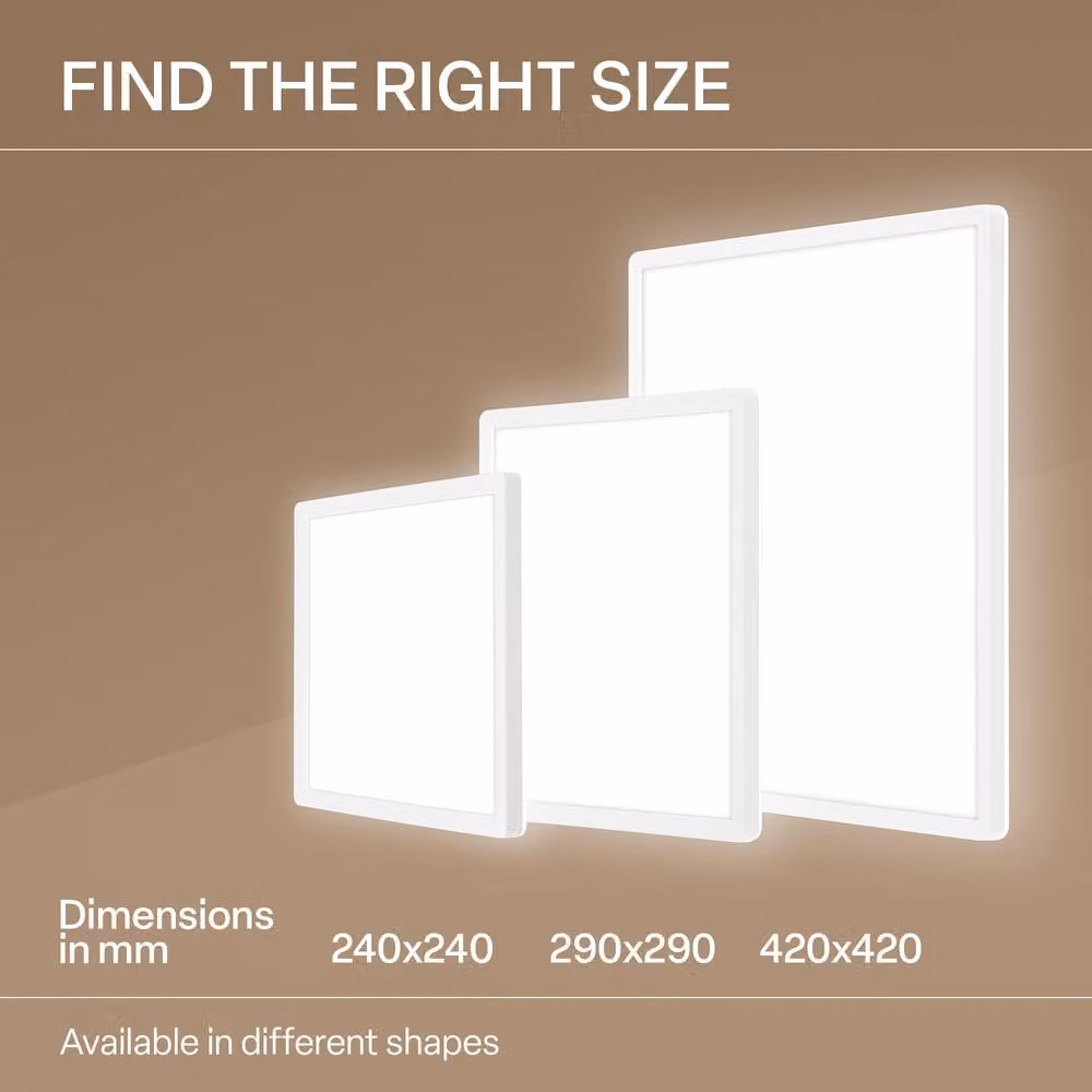 B.K.Licht White Slim LED Ceiling Panel Light, 22W, 3000lm, 4000K Neutral White, IP44 Splash-Proof, W/D/H: 42 x 42 x 3 cm – 7