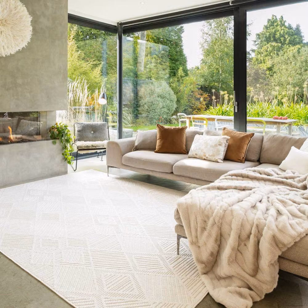 Kukoon Machine Washable Non-Slip Beige Rectangular Living Room Area Rug W: 80 cm, L: 300 cm – 2