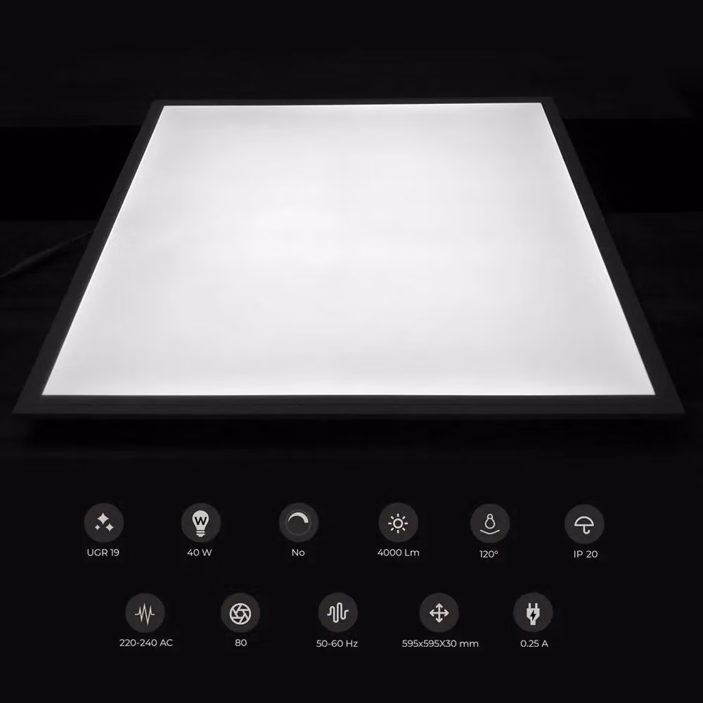ENER-J 2 Pack White LED Backlit Recessed Panel, 4000K Cool White, W/D: 59.5 x 59.5 cm – 2