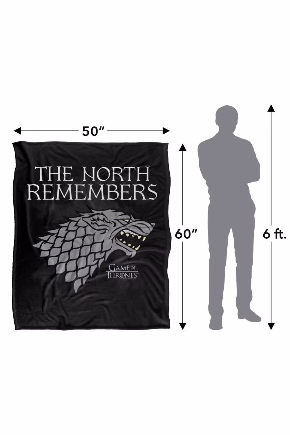 LOGOVISION Game of Thrones The North Remembers Stark Super Soft Fleece Throw Blanket, Multicolour, W/H: 127 x 152.4 cm – 8