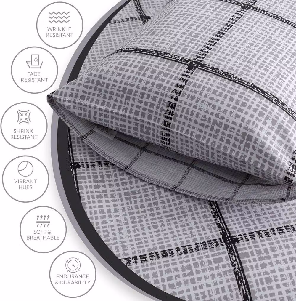 Grace Double Brushed Microfibre Duvet Cover and Pillowcase Set in Grey, Single Size – 5