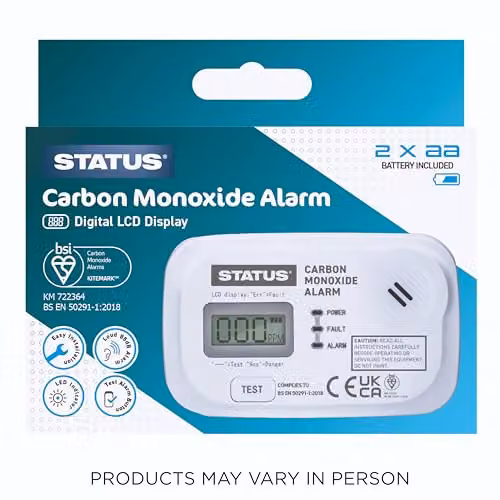Status White Carbon Monoxide Detector with Batteries SDCMA2XAA1PB4 – 4