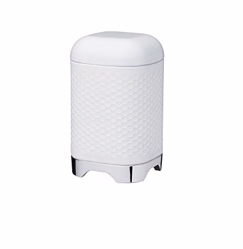 KitchenCraft Lovello Geometric Textured Food Storage Container, White, W/D/H: 11 x 11 x 19 cm – 1